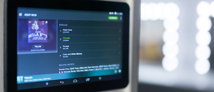 Sound system and Spotify tablet