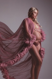 Maternity photoshoot in our pink gown