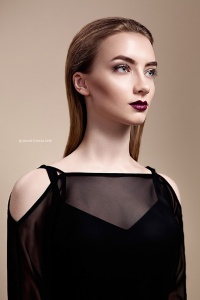 Beauty editorial on our sea mist seamless paper backdrop