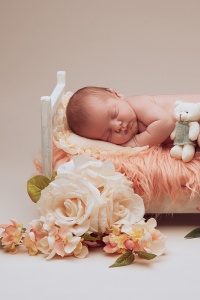 Newborn photography on our sea mist seamless paper backdrop